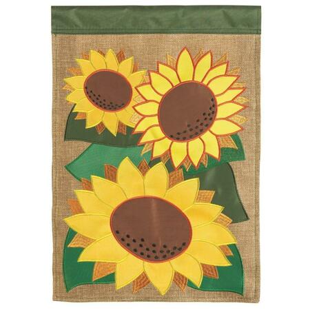RECINTO 13 x 18 in. Sunflowers Double Applique Garden Flag RE2932900